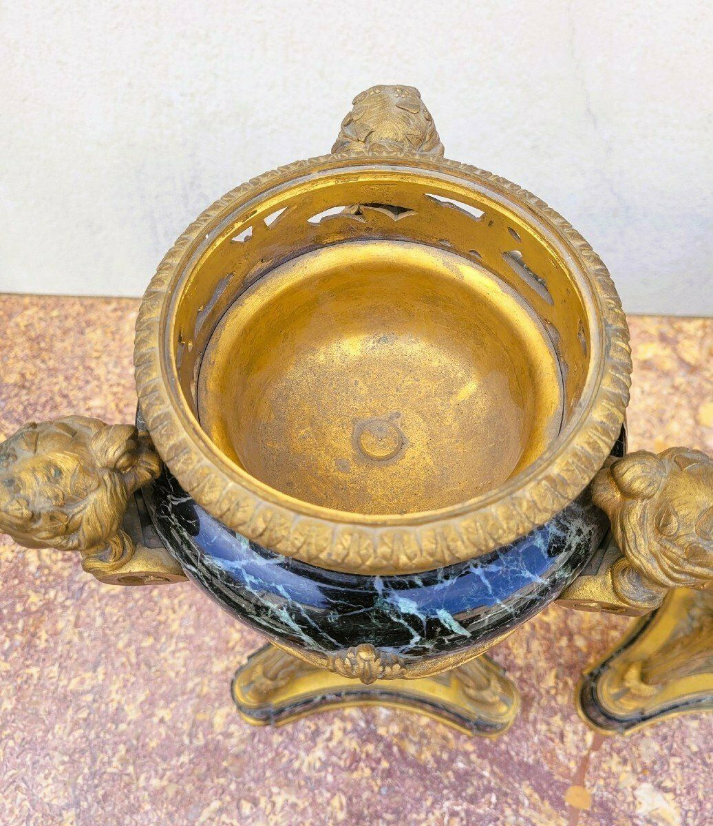Pair Of Marble And Bronze Cassolettes, 19th Century photo Home Decor