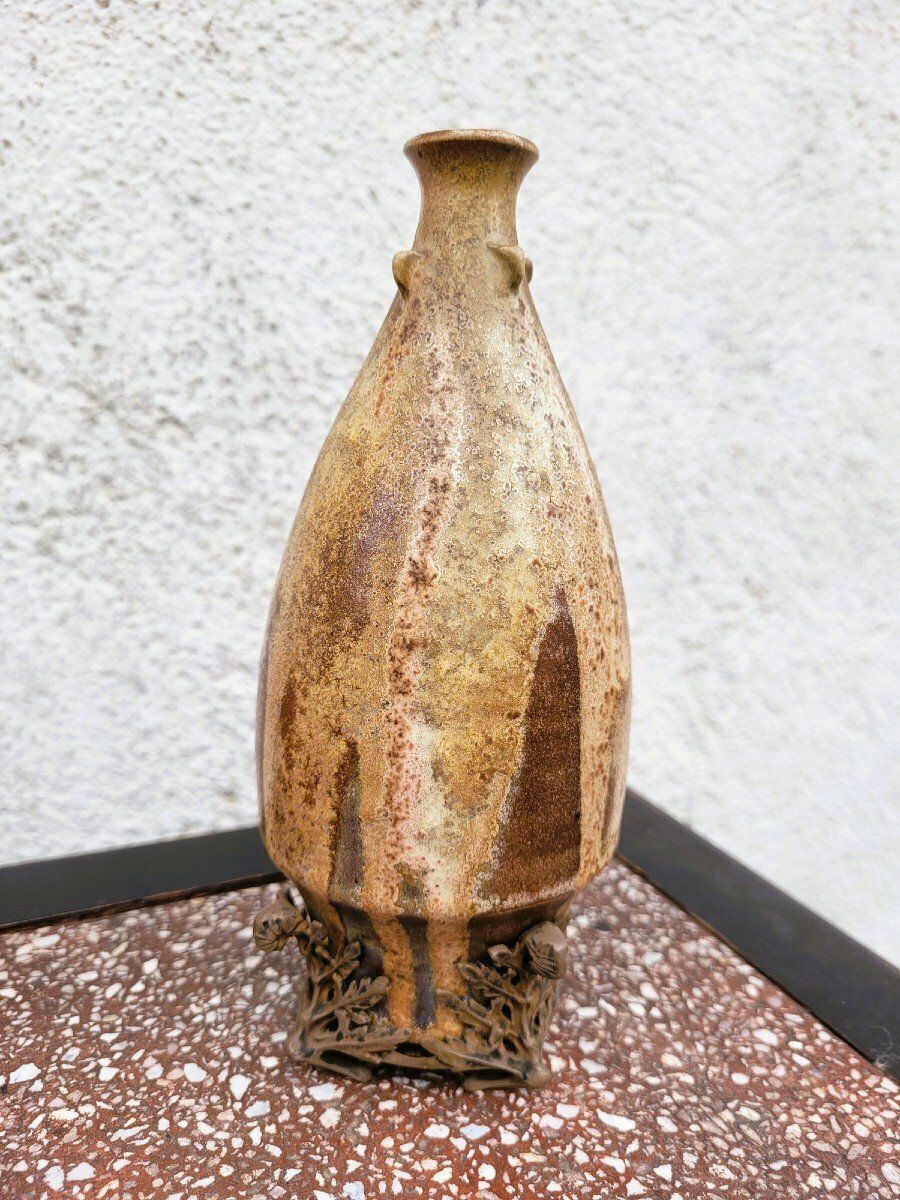 C Greber, Flamed Stoneware Vase, Art Nouveau, Early 20th Century photo vinterior