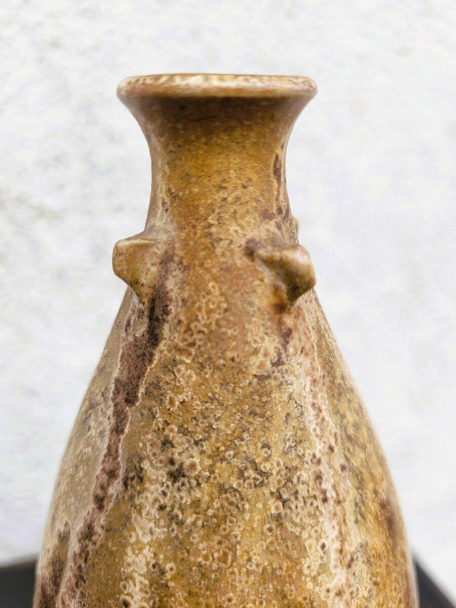 C Greber, Flamed Stoneware Vase, Art Nouveau, Early 20th Century photo vintage