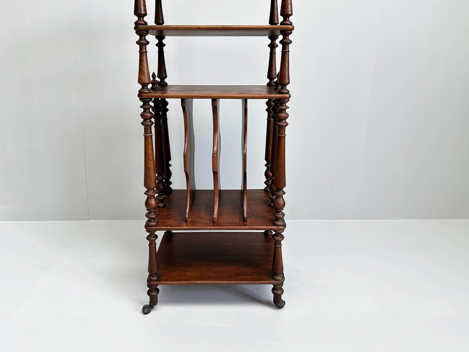Vintage Wooden Etagere On Castors, Music Stand, Whatnot photo furniture