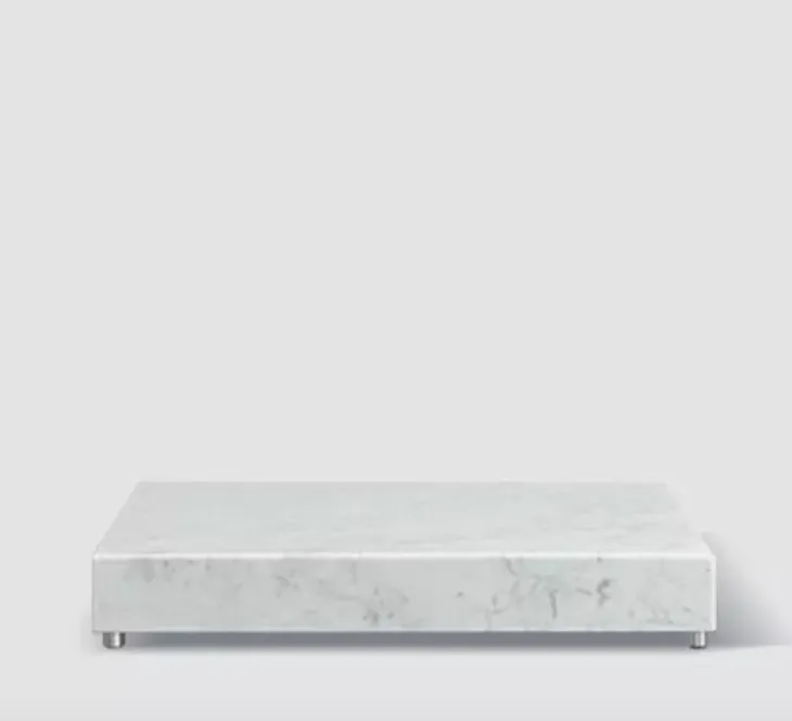 Furniture Living Divani   Menhir, Solid Carrara Marble, Set Of 2 Square Coffee Tables photo