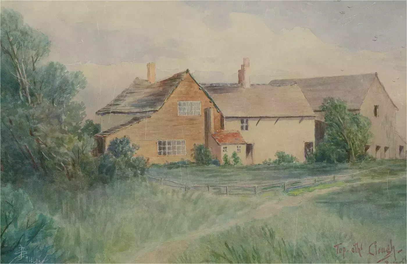 P. Shields   20th Century Watercolour, Top Of The Clough photo furniture