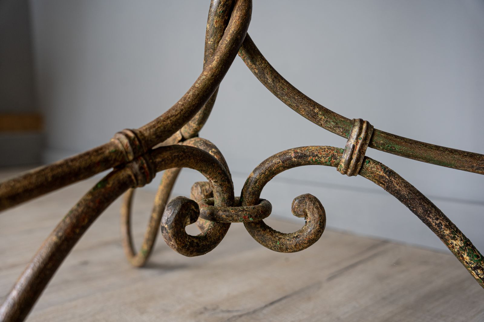 French Bistro Twisted Iron Table photo vintage