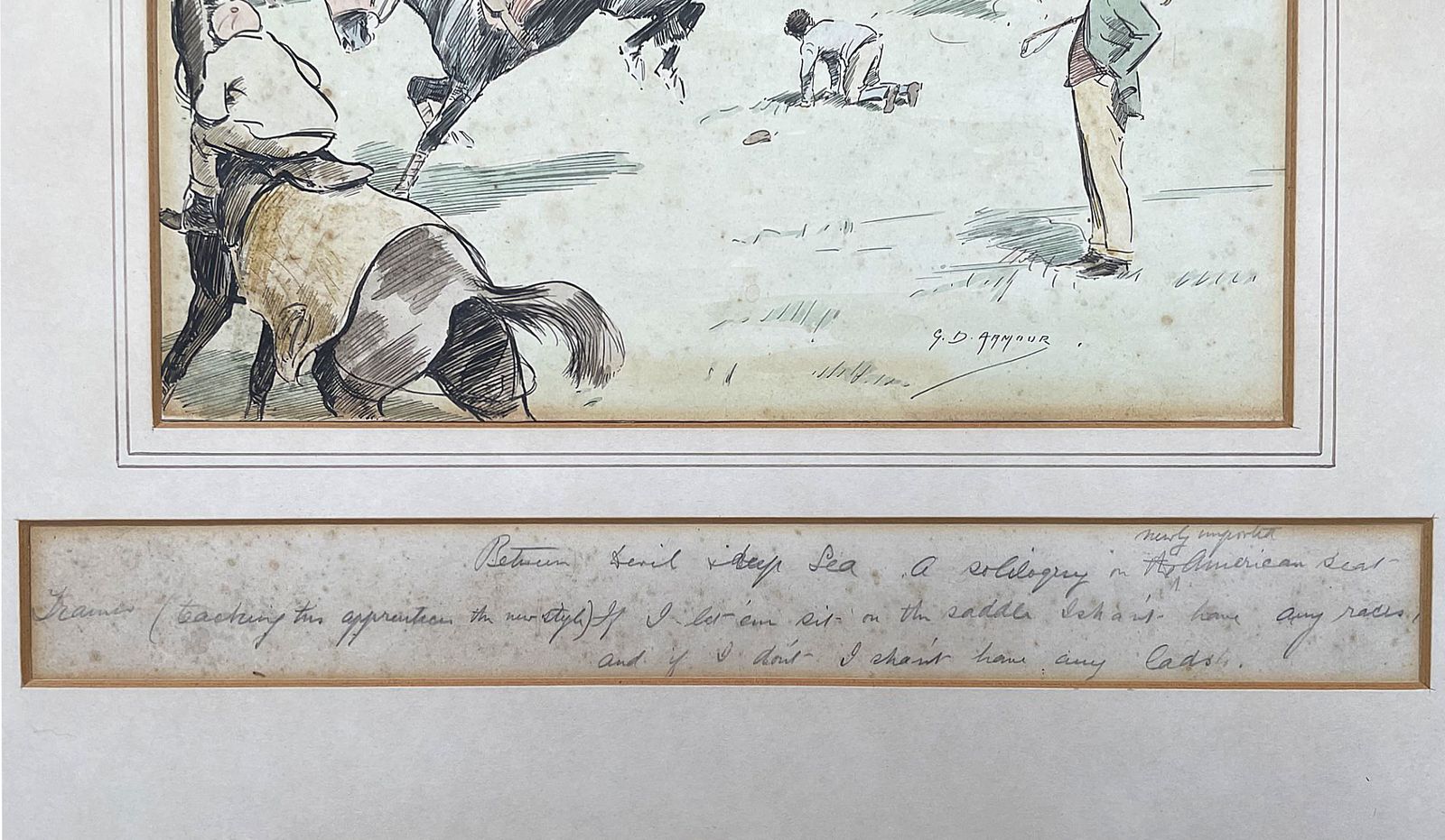 Excellent Edwardian Watercolour By George Denholm Armour (1864 1949)   "The Newly Imported American Seat" photo Art