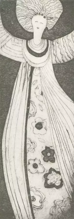 Patricia Johnstone (1944 2023)   Contemporary Etching, Flower Queen