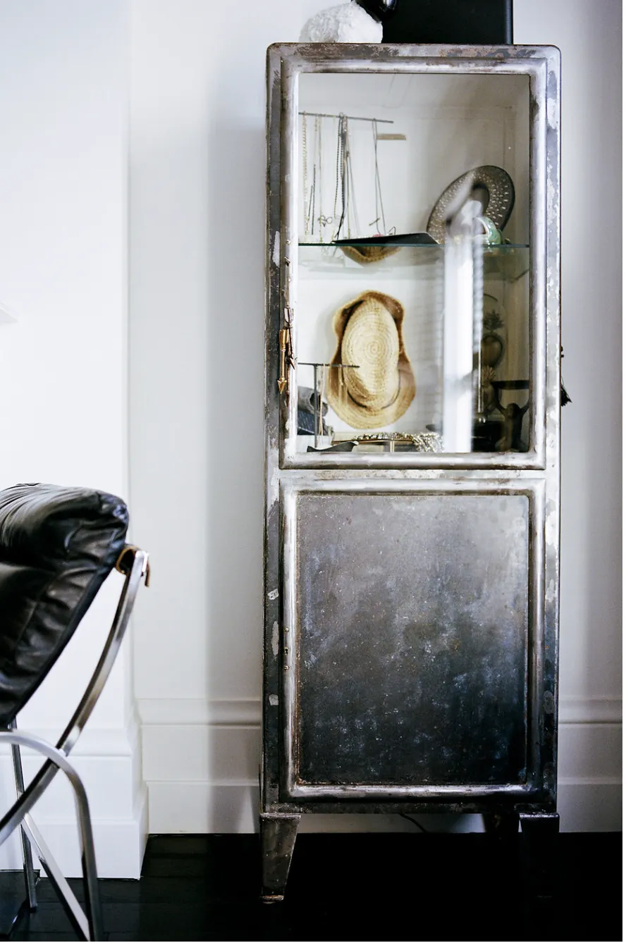 Vintage Steel And Glass Medical Cabinet, 1950s