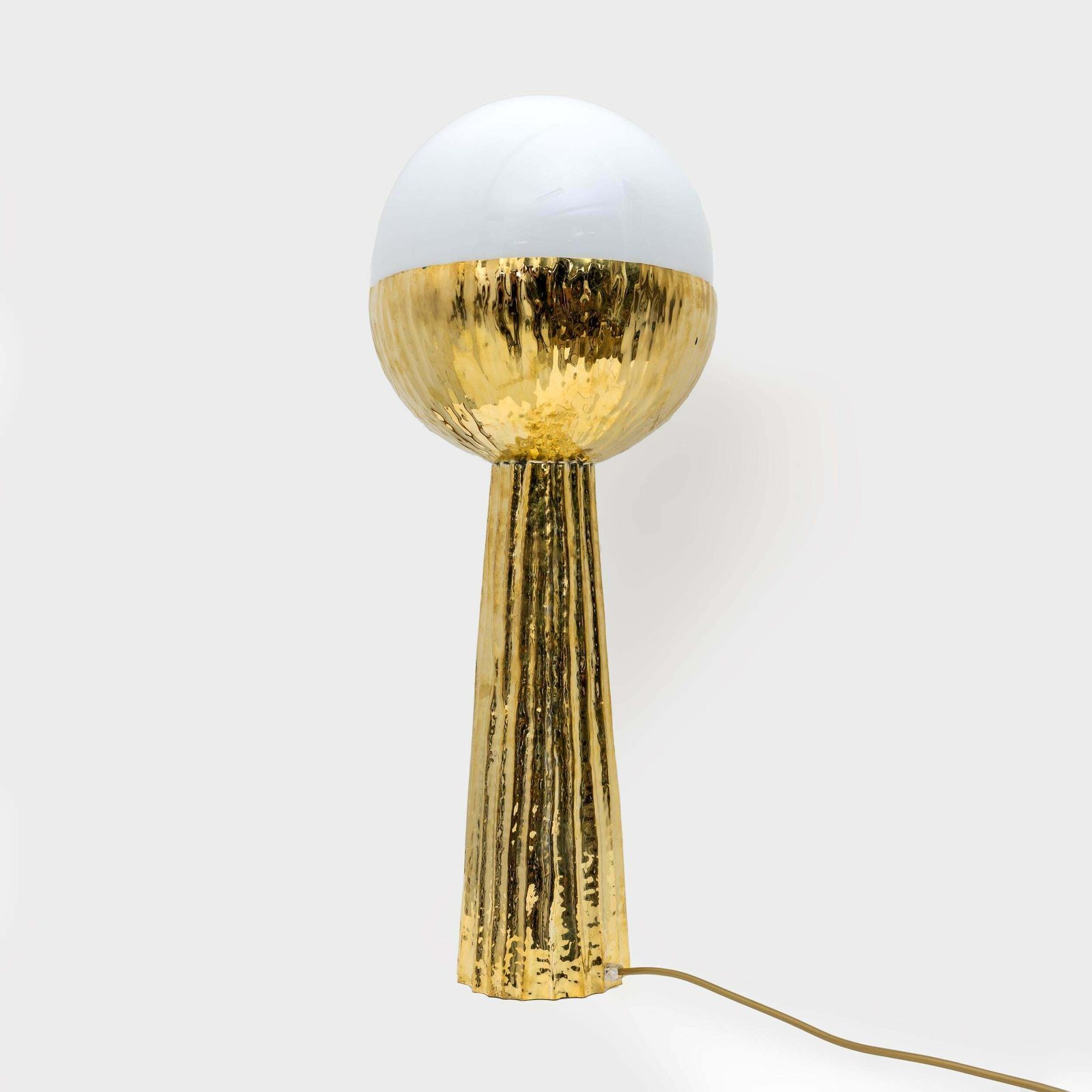 Pair Of Modern Italian Brass And Opaline Glass Table Lamps photo furniture