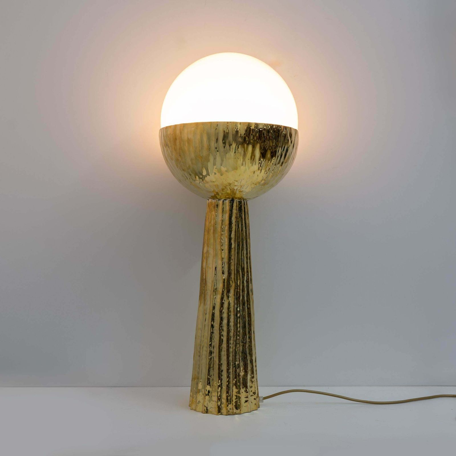 Pair Of Modern Italian Brass And Opaline Glass Table Lamps photo 2780.0