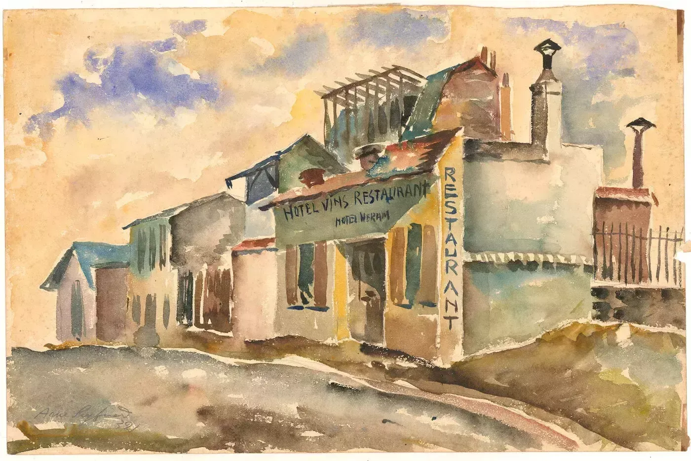 Arne Siegfried (1893 1985)   1932 Watercolour, Hotel Weram photo furniture
