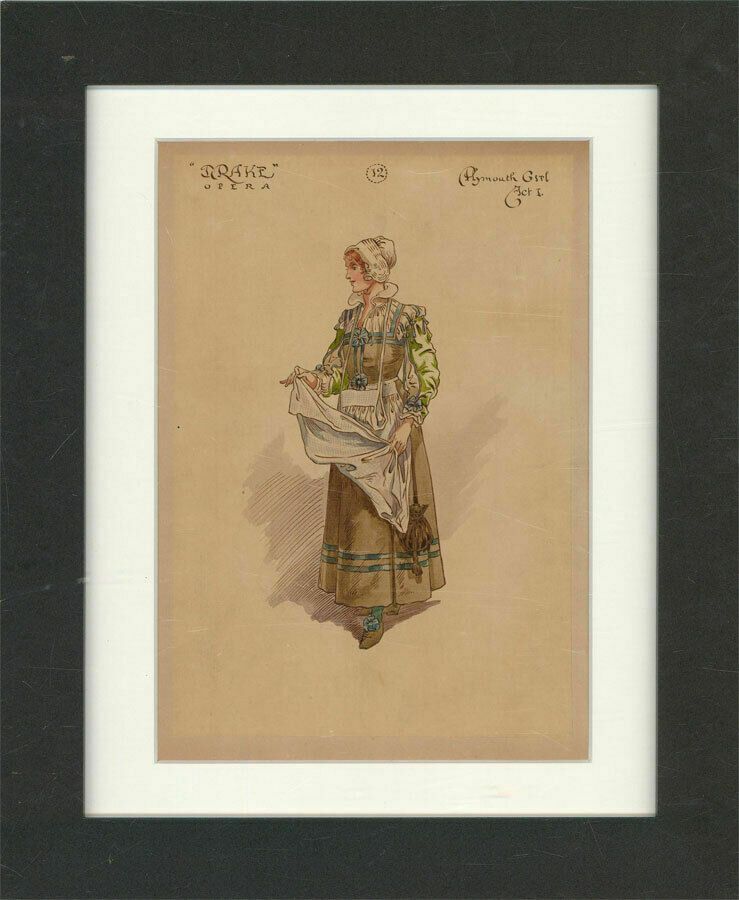 After William Charles Pitcher Ri (1858 1925)   C.1917 Watercolour, Plymouth Girl