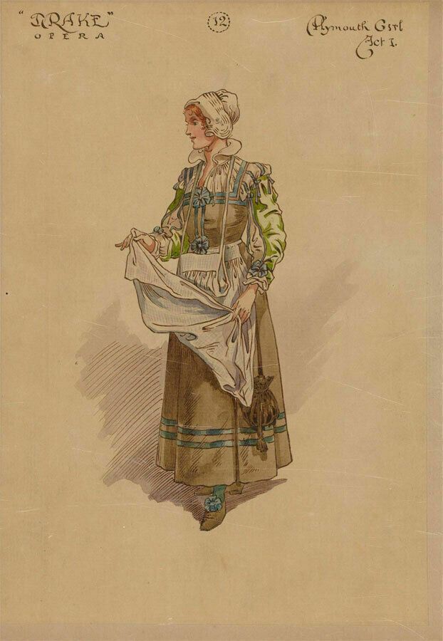After William Charles Pitcher Ri (1858 1925)   C.1917 Watercolour, Plymouth Girl photo for sale