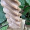 Unusual Vintage Spiral And Creamy Brown Onyx (Marble) And Metal Lamp   Classical Corinthian Style, Working photo for sale
