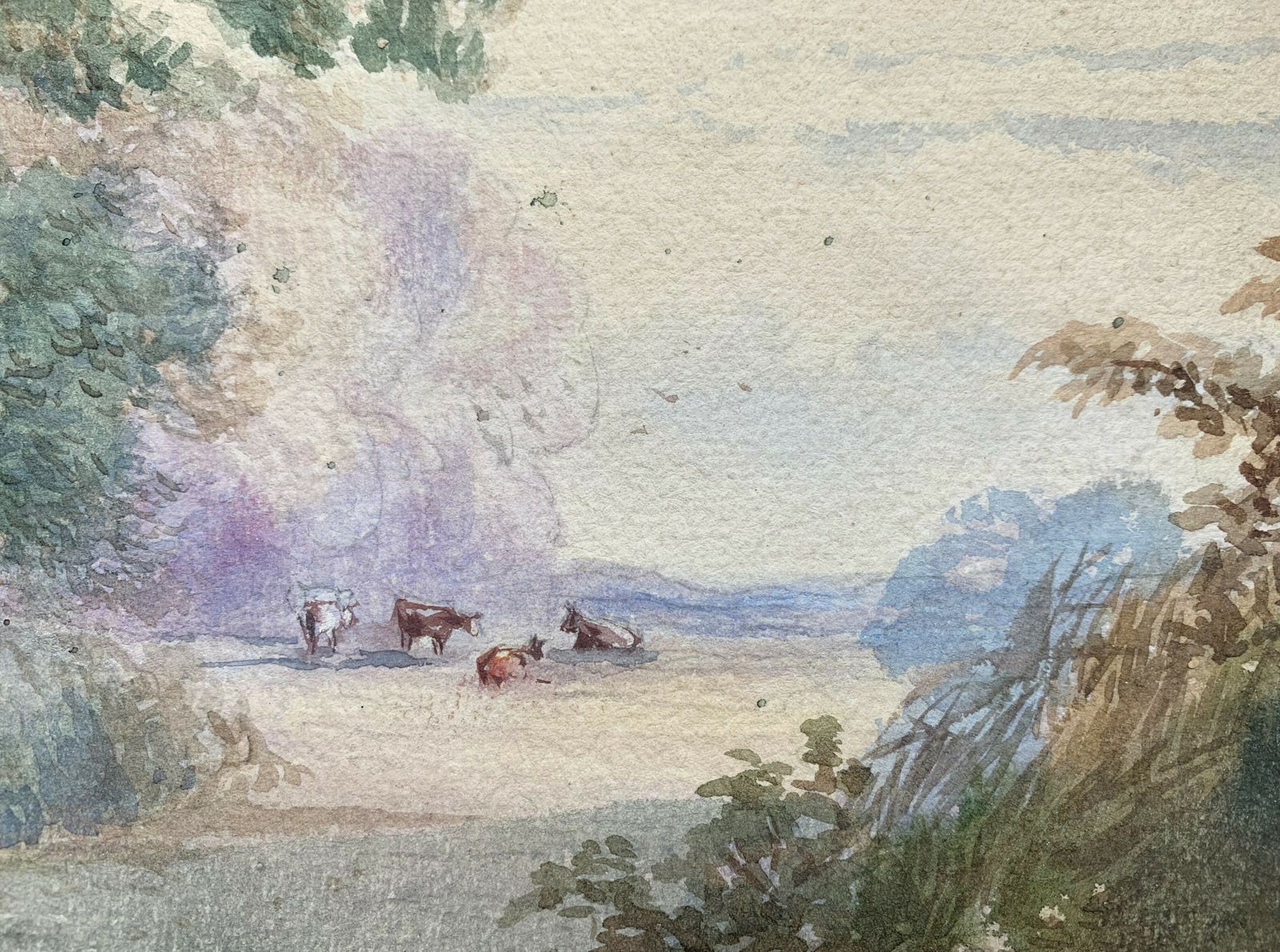 Original Signed Victorian Watercolour Painting Rural Life photo for sale