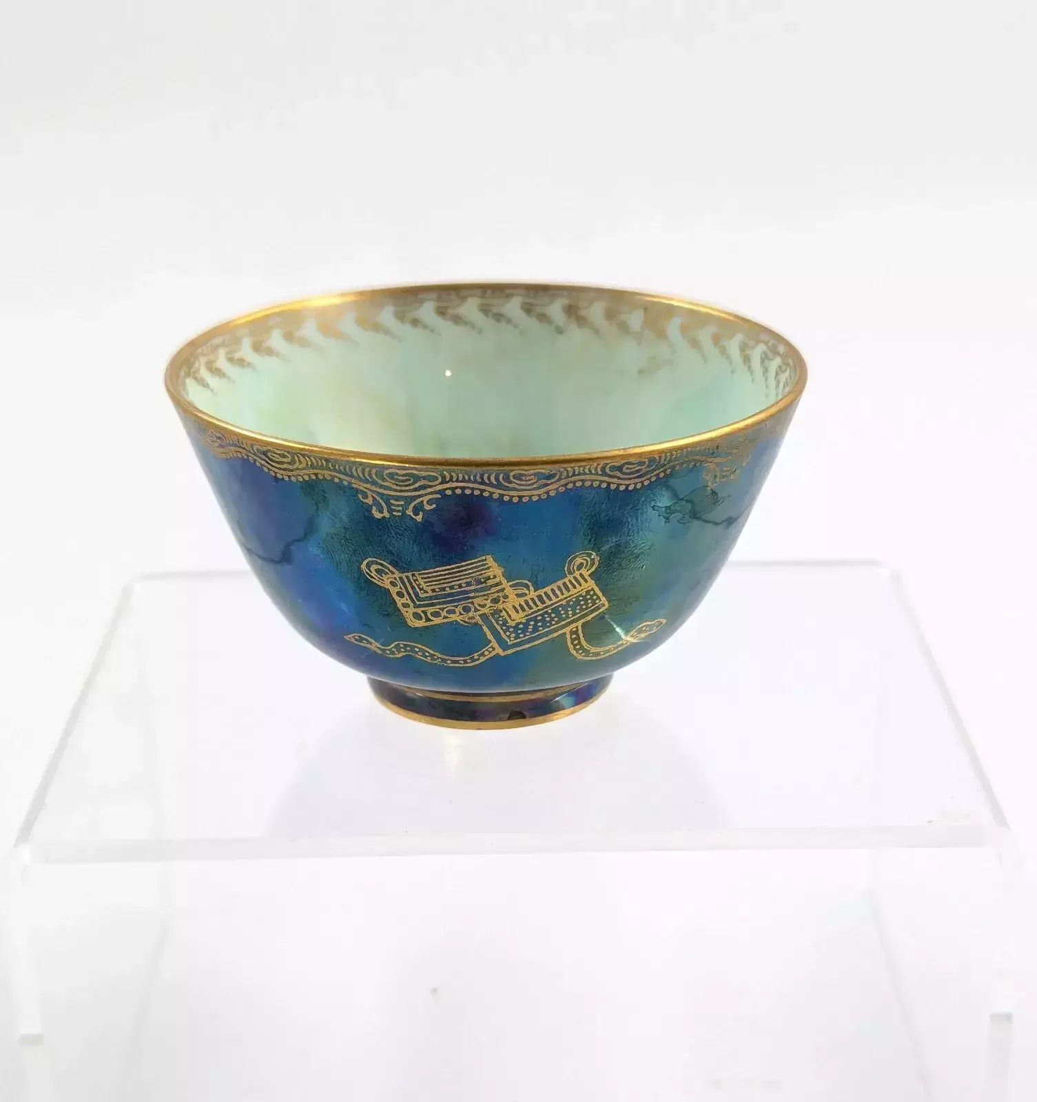 Daisy Makeig Jones Mottled Blue Lustre Bowl, Wedgwood, C. 1915 photo 350.0