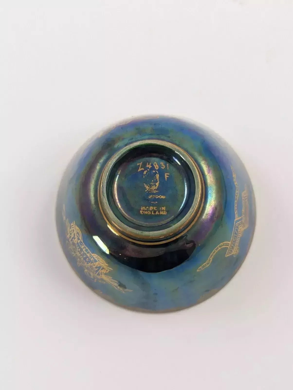 Daisy Makeig Jones Mottled Blue Lustre Bowl, Wedgwood, C. 1915 photo vintage