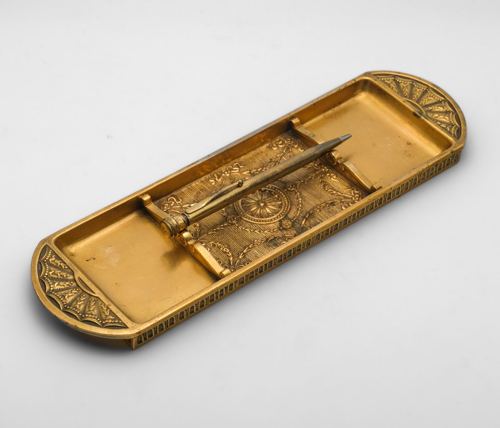 Antique Tiffany Studios Bronze Doré Pen Tray Neoclassical Taste photo 725.0