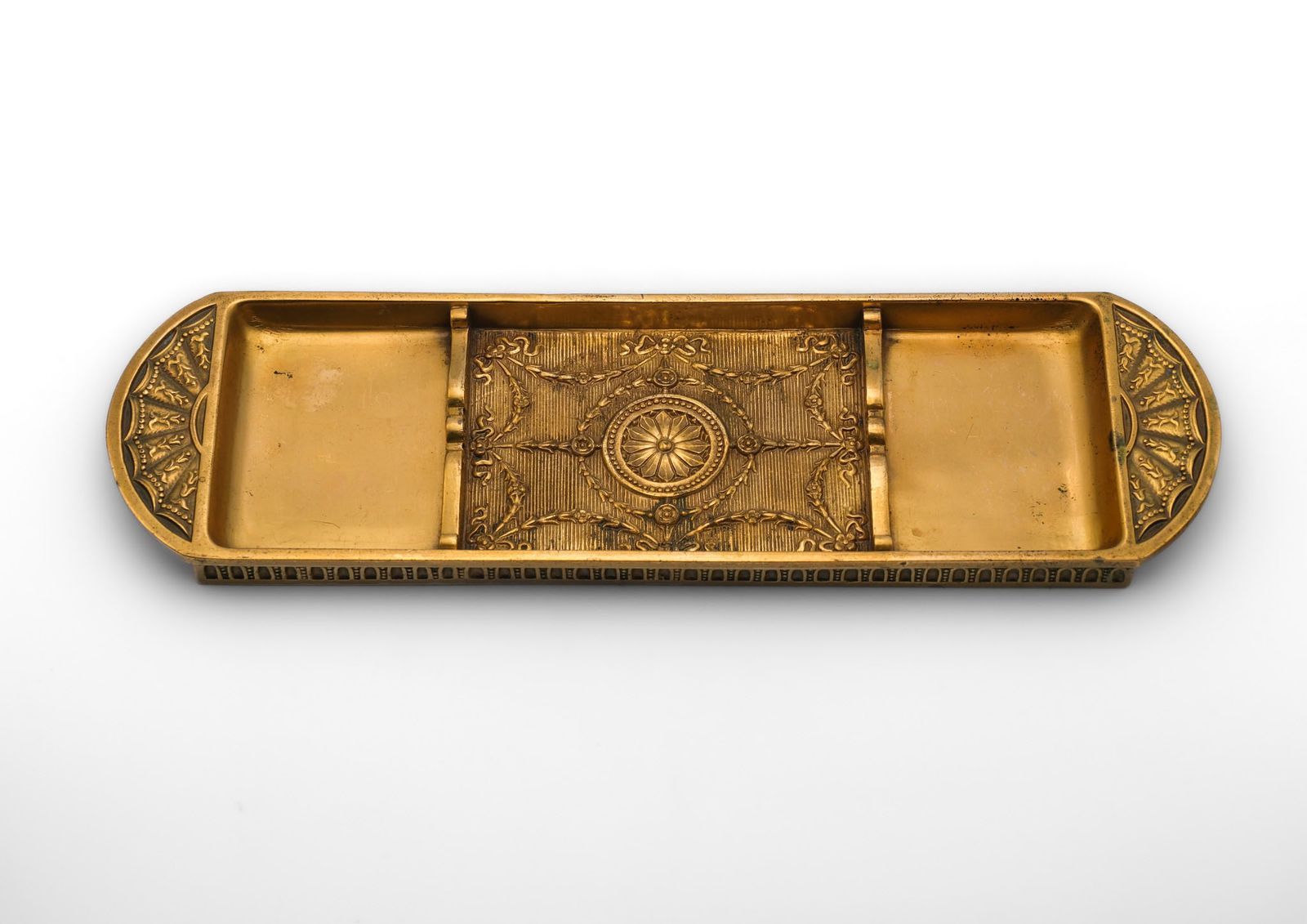 photo for sale Antique Tiffany Studios Bronze Doré Pen Tray Neoclassical Taste