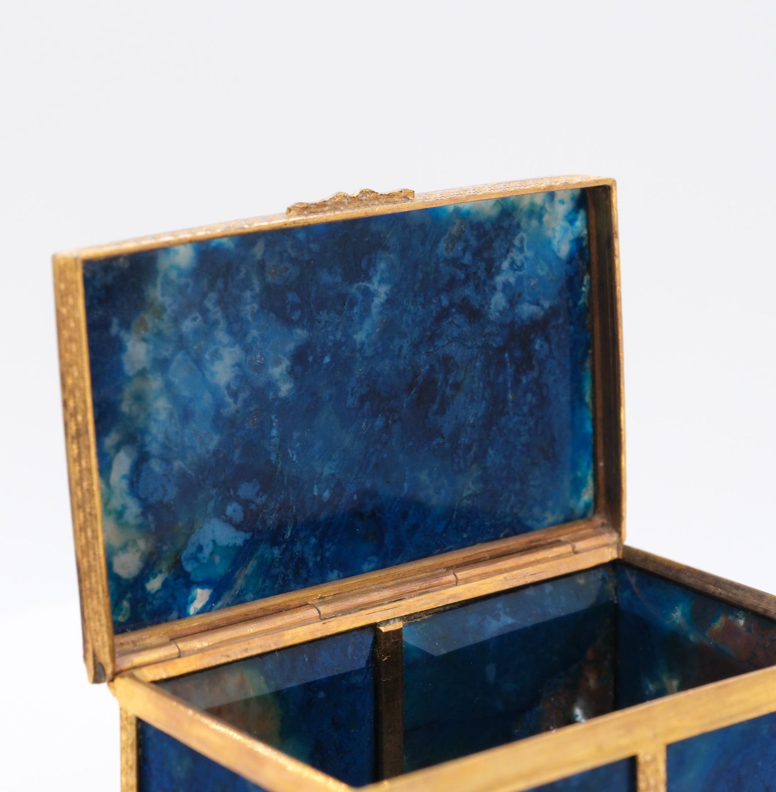 Antique Lapis Lazuli & Gilt Metal Miniature Box Casket French Circa 1880 photo buy