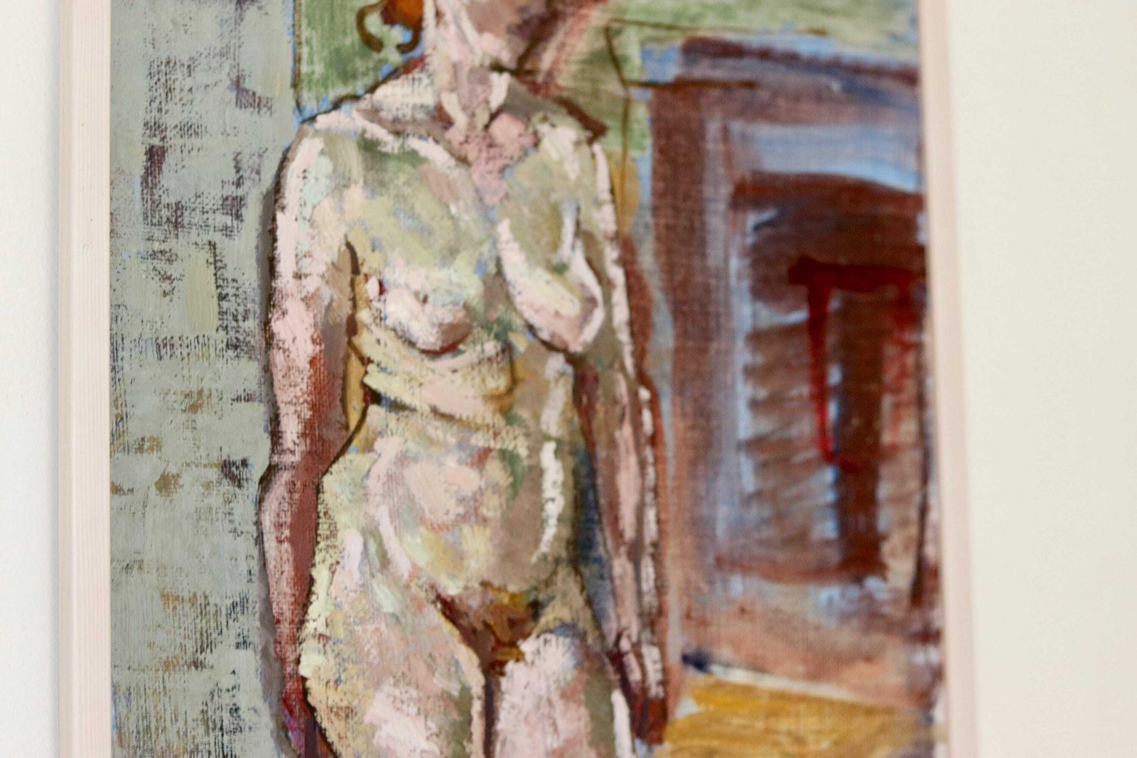 1940's Swedish Mid Century Oil On Board Painting" Nude Figure Study " By Lars Palmqvist   Vintage & Framed photo buy