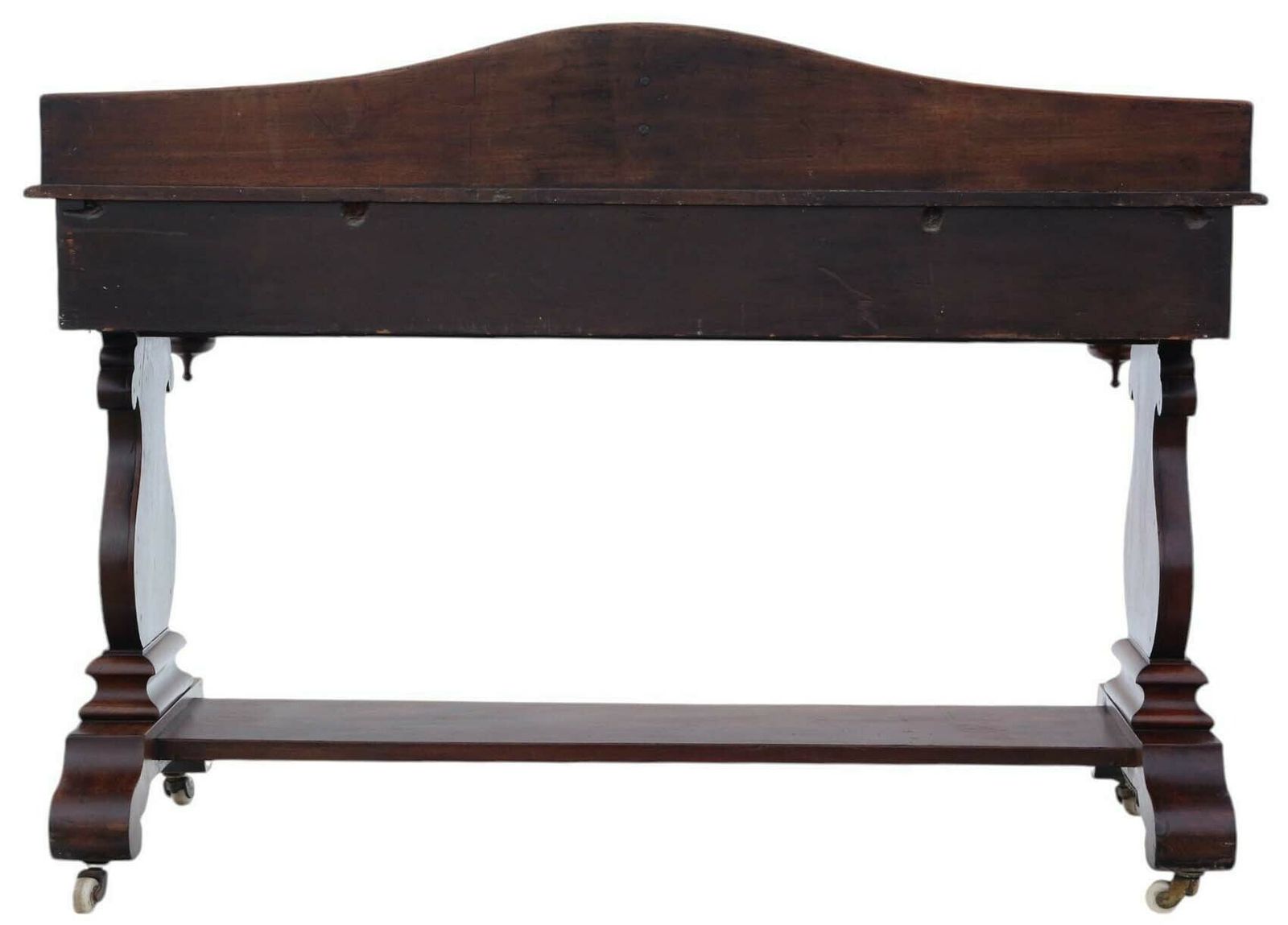 Fine Quality Antique Mahogany Writing Table   19th Century Victorian Gothic Desk Side Dressing photo vintage