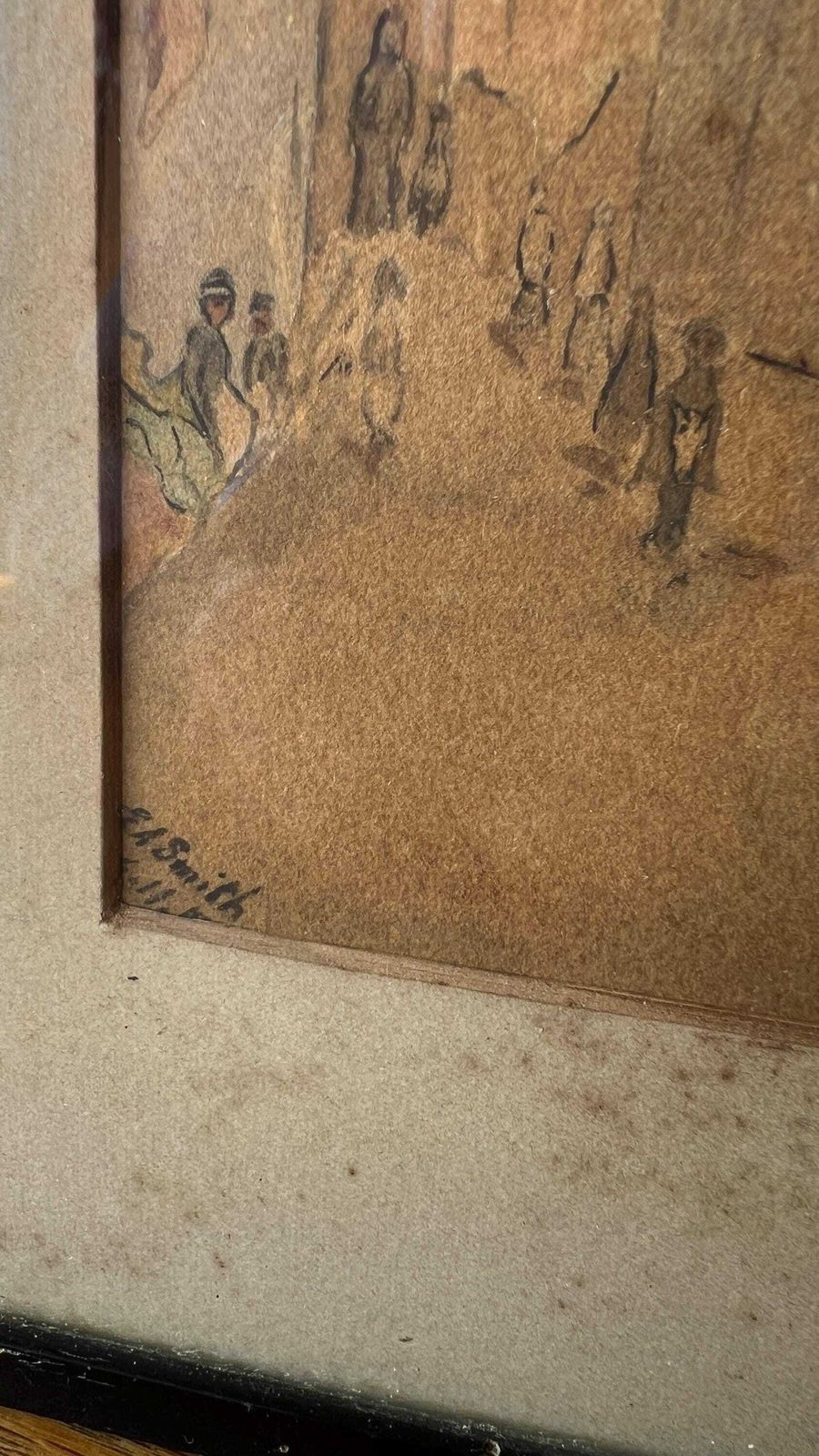 Early 1900 Original And Signed Watercolour Drawing Of A Street In Cairo photo Art