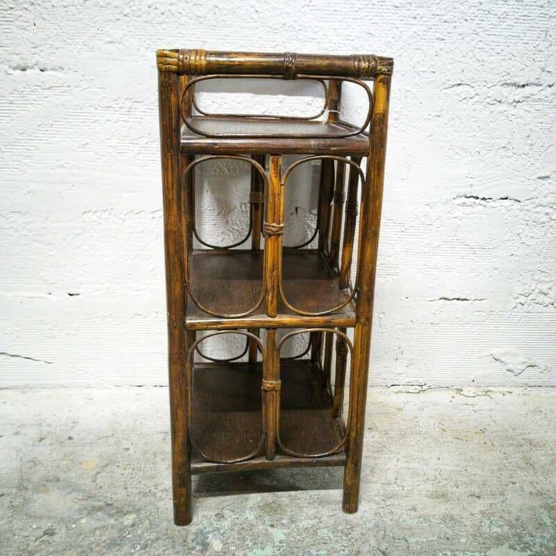 photo furniture Small Rattan And Wood Shelf, Boho