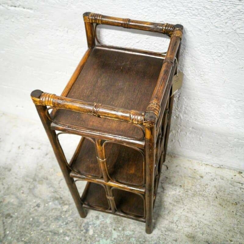 photo for sale Small Rattan And Wood Shelf, Boho