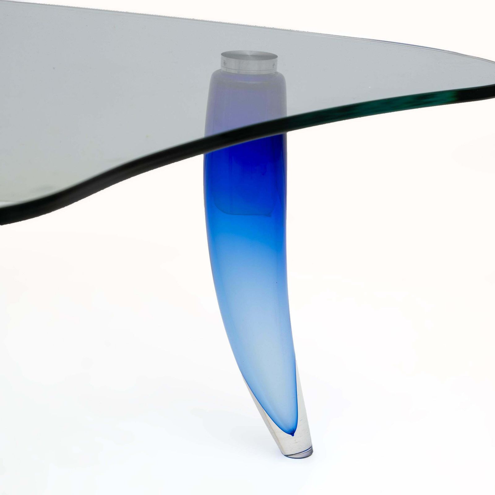 Produced By Seguso Modern Murano Glass Coffee Table For Roche Bobois, 1990s photo vinterior