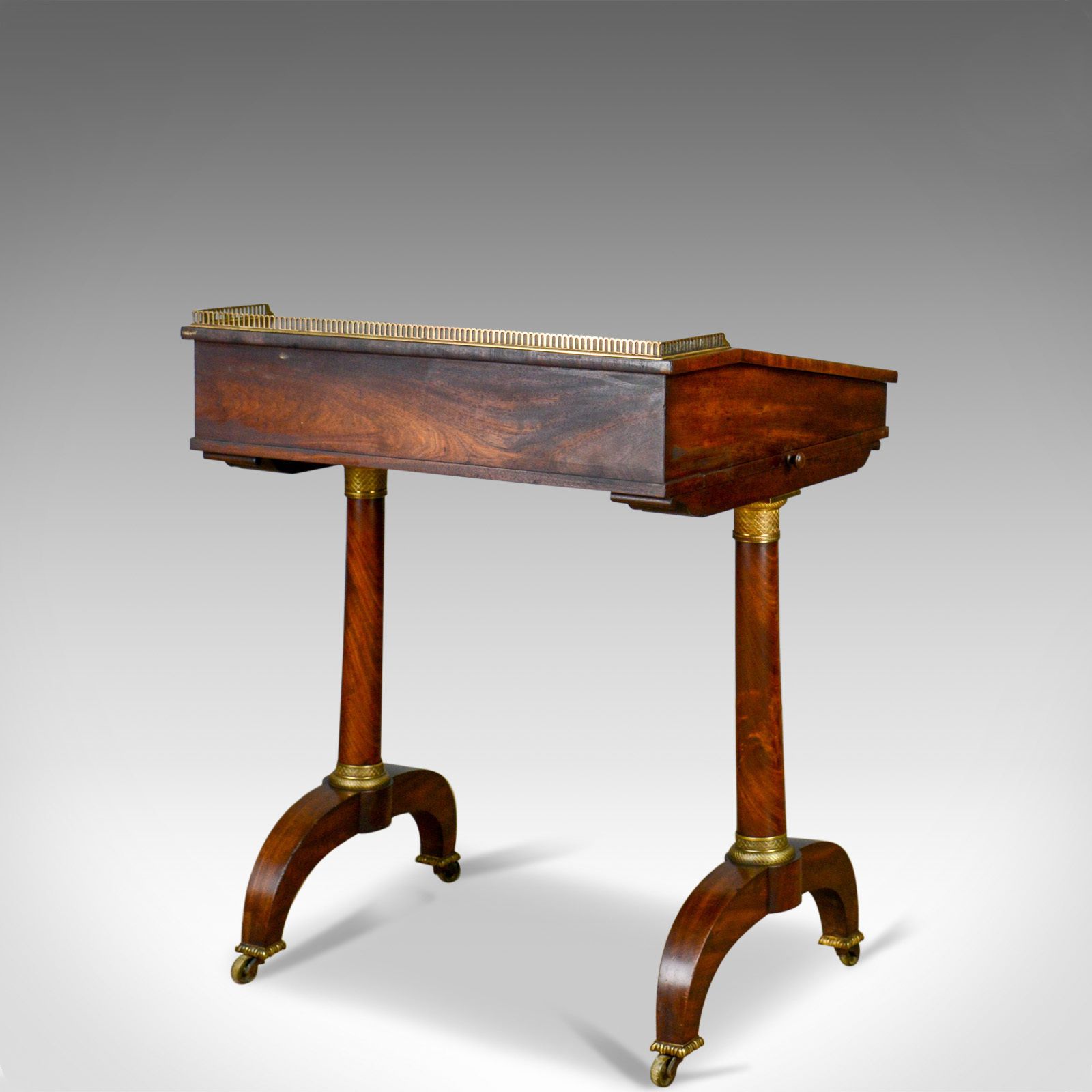 Antique Writing Table, English, Regency, Mahogany, Davenport, Circa 1820 photo Furniture