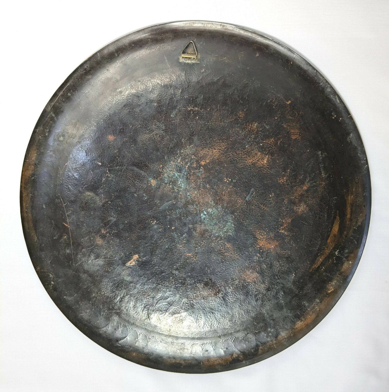 Antique Islamic Mamluk Revival Copper Tray, Damascened Profusely With Silver Inlay photo 999.0