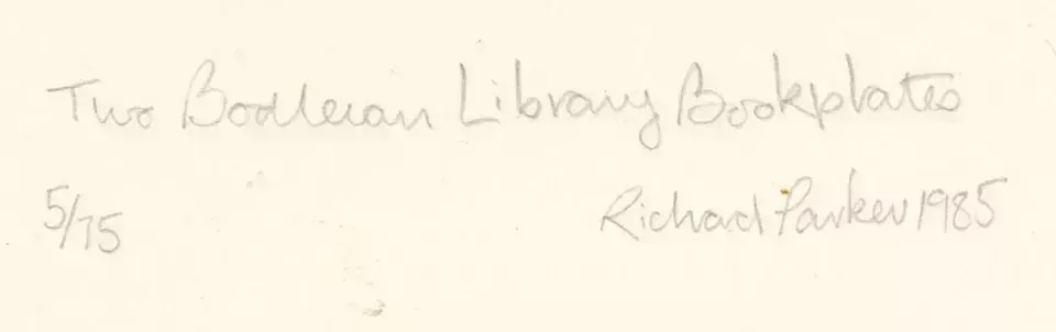 Richard Parker   1985 Woodcut, The Bodleian Library Bookplate photo Art