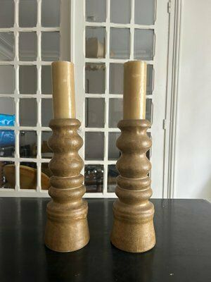 Large Brutalist Candleholders, 1970s, Set Of 2 photo furniture