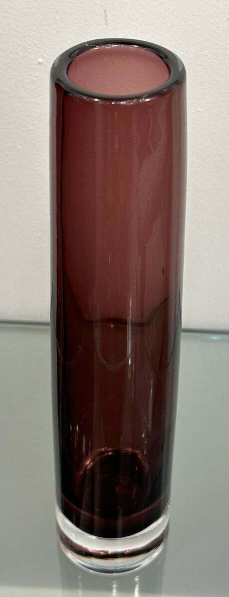 photo furniture 1960s Danish Handblown Purple & Clear Glass Vase