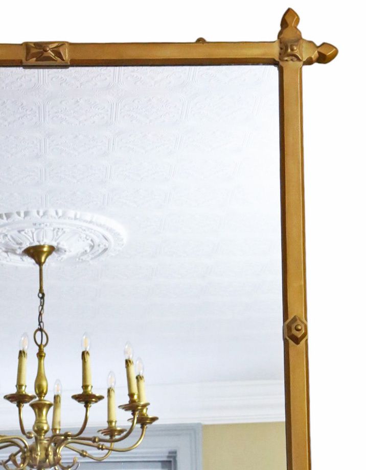 Antique Large 19th Century Gilt Overmantle Wall Mirror – High Quality Arts And Crafts photo for sale