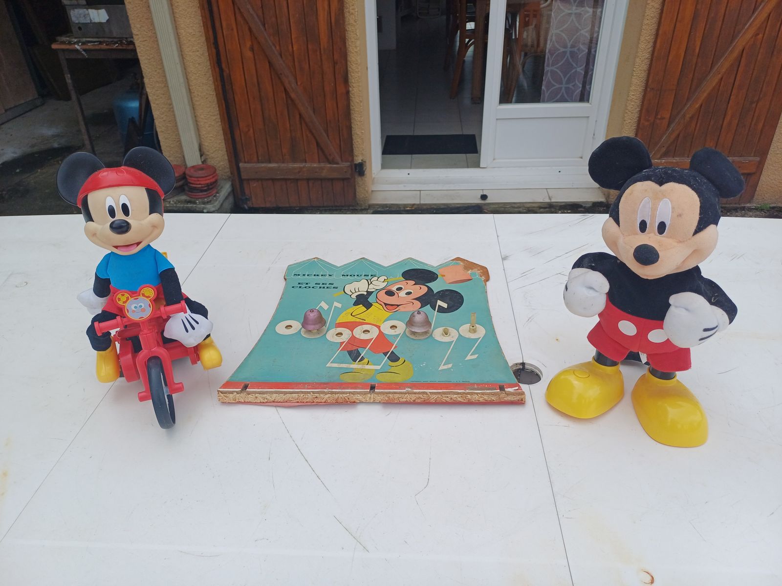 3 Mickey Toys, 1970s, Plastic, Vintage