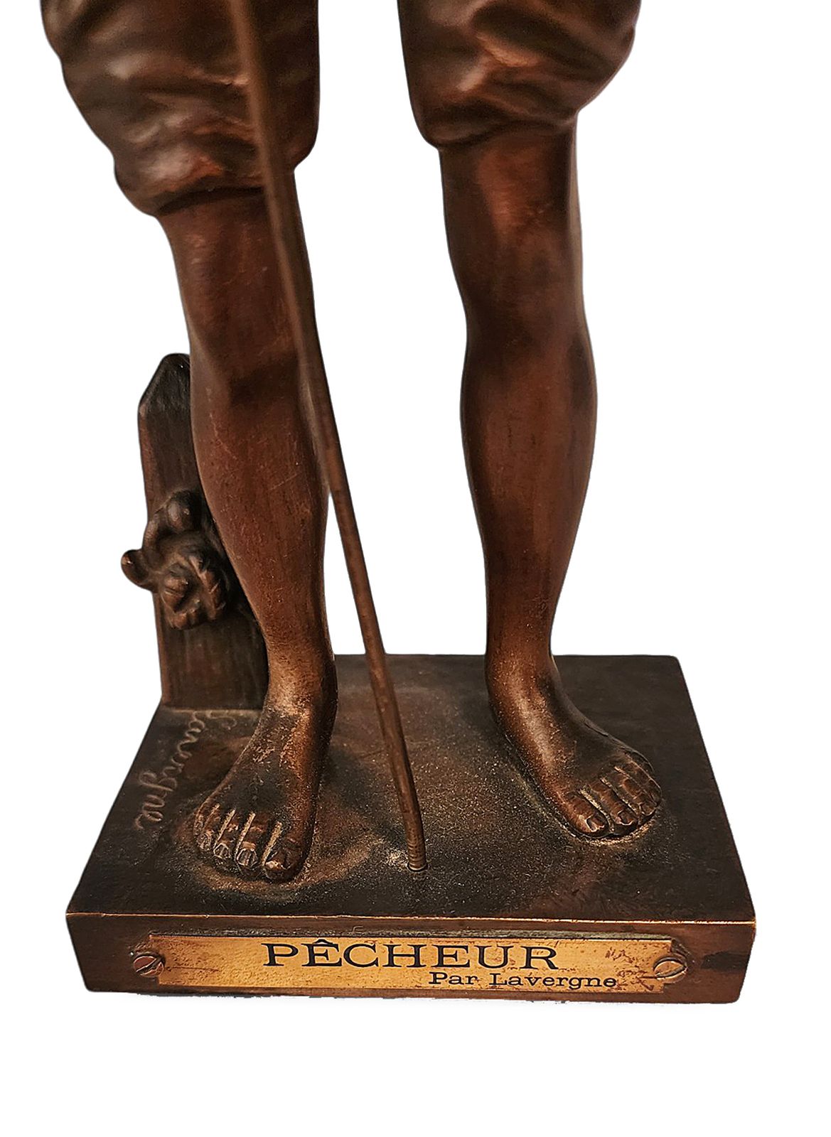 1890s Belle époque Bronze Sculpture Of A Young Fisherman 'Pêcheur' By The Sculptor Adolphe Jean Lavergne, France photo vinterior