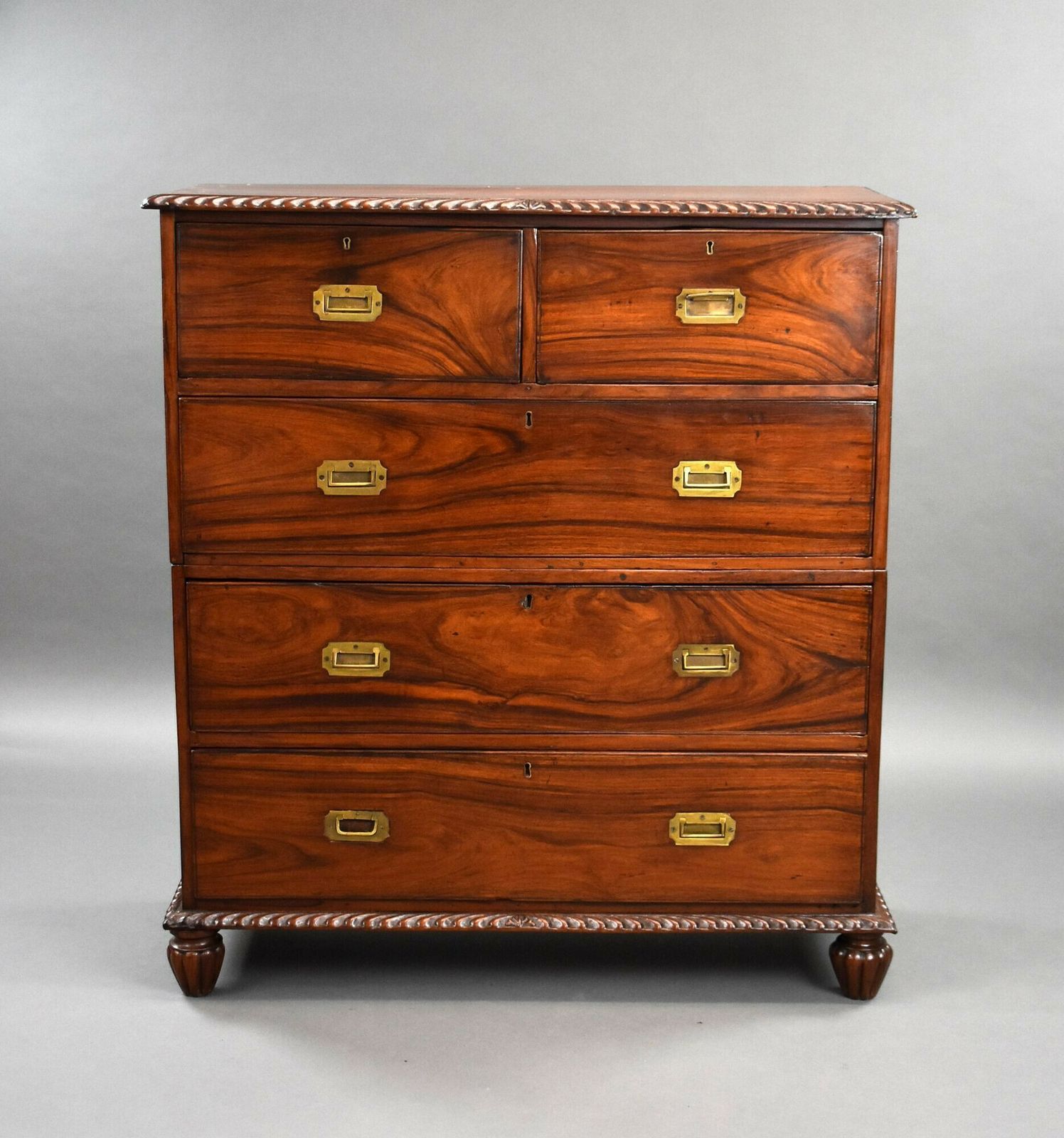 19th Century Anglo Indian Padouk Campaign Chest photo Furniture