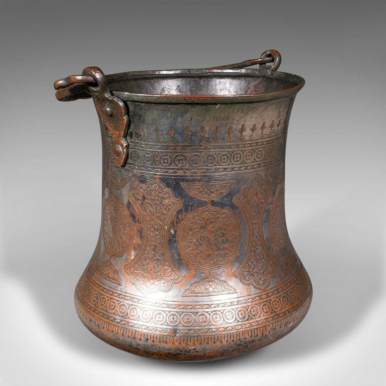 Antique Water Bucket, Burmese, Silvered Copper, Fireside Store, Georgian, C.1800 photo furniture