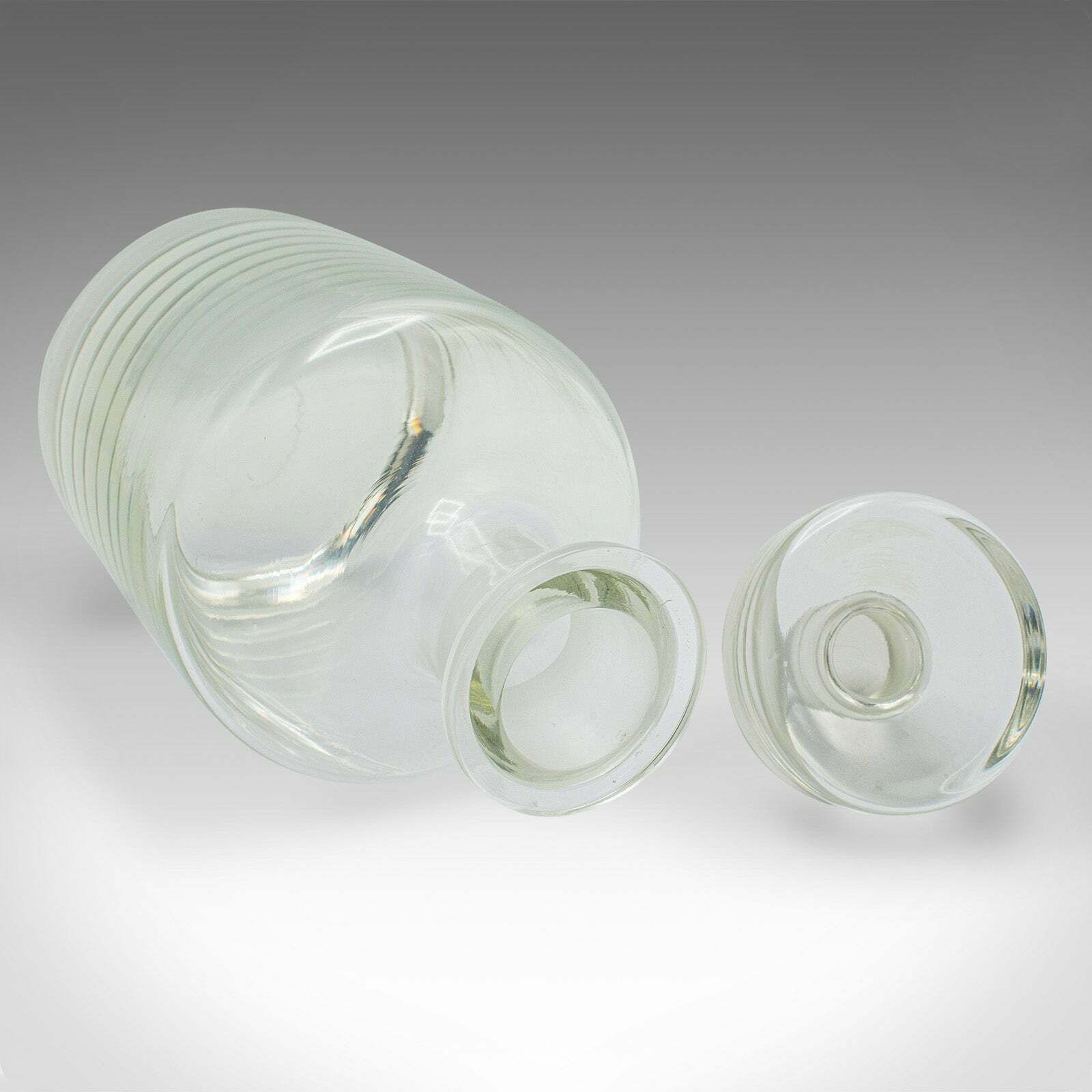 Vintage Cognac Decanter, English, Glass, Spirit Vessel, Mid Century, Circa 1950 photo vintage