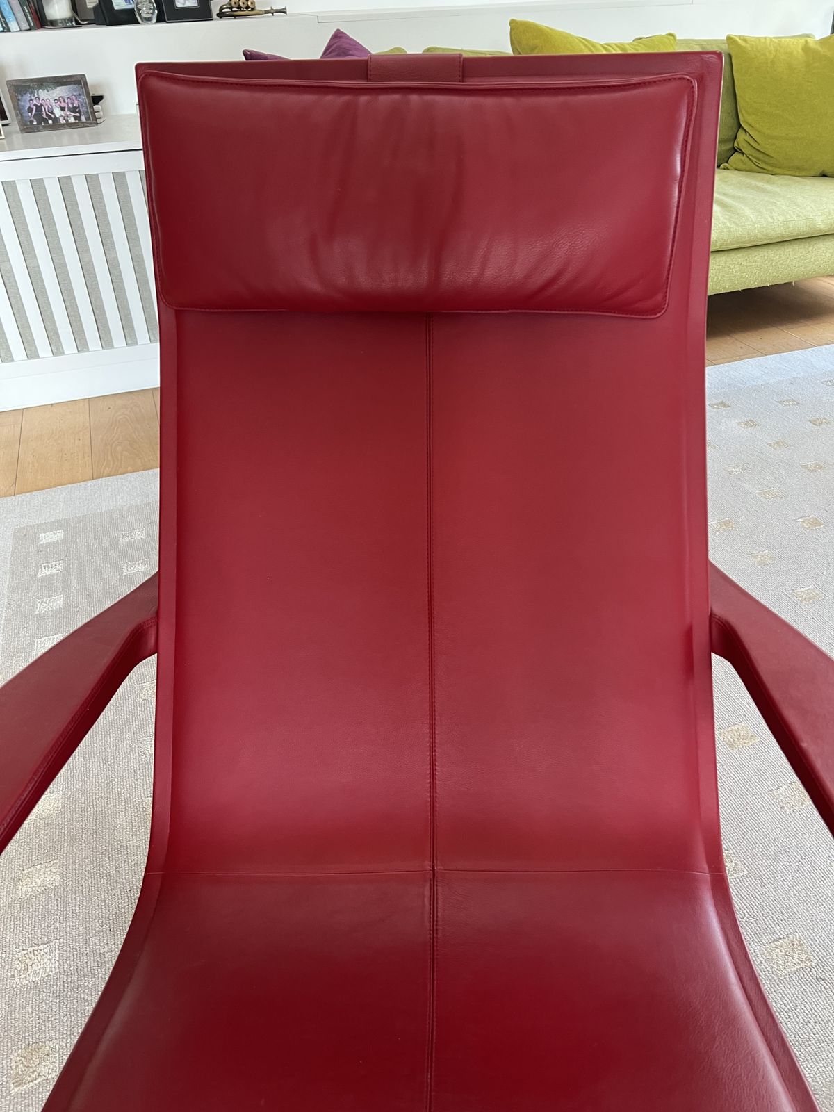 Red Leather Rocking Chair (Don'do By Jean Marie Massaud For Poltrona Frau) photo Furniture