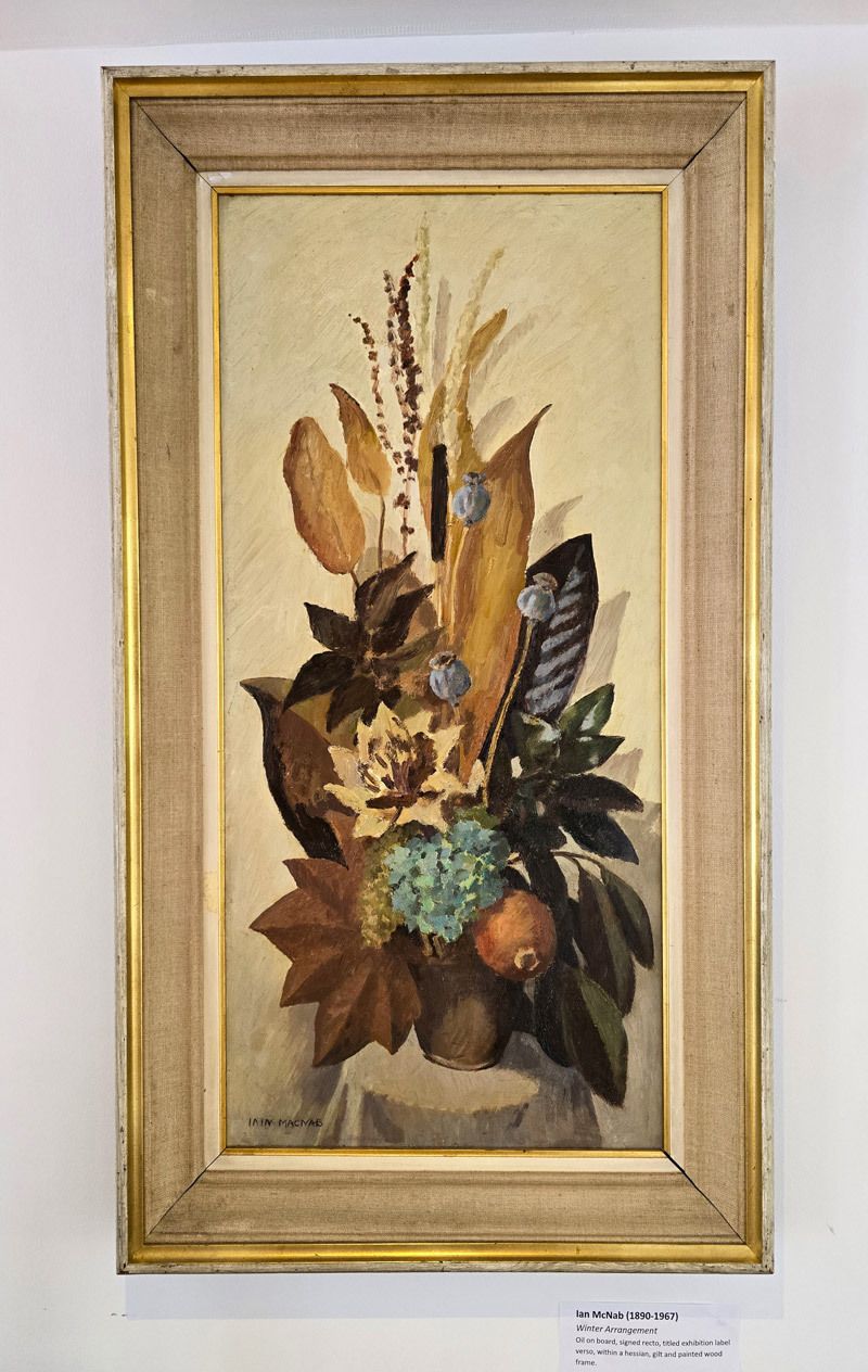 Iain Macnab (1890 1967) – 'Winter Arrangement' Still Life Oil Painting Mid Century 1966 photo Art