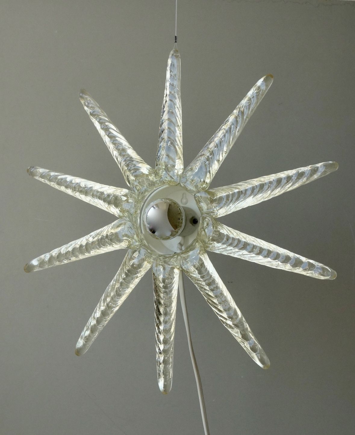 Stunning 10 Arm Star Fish Sunburst Wall Light Sconce Aro Leuchte Hanging Resin Acrylic Rare Graphic Lamp Mid Century Modern photo Lighting
