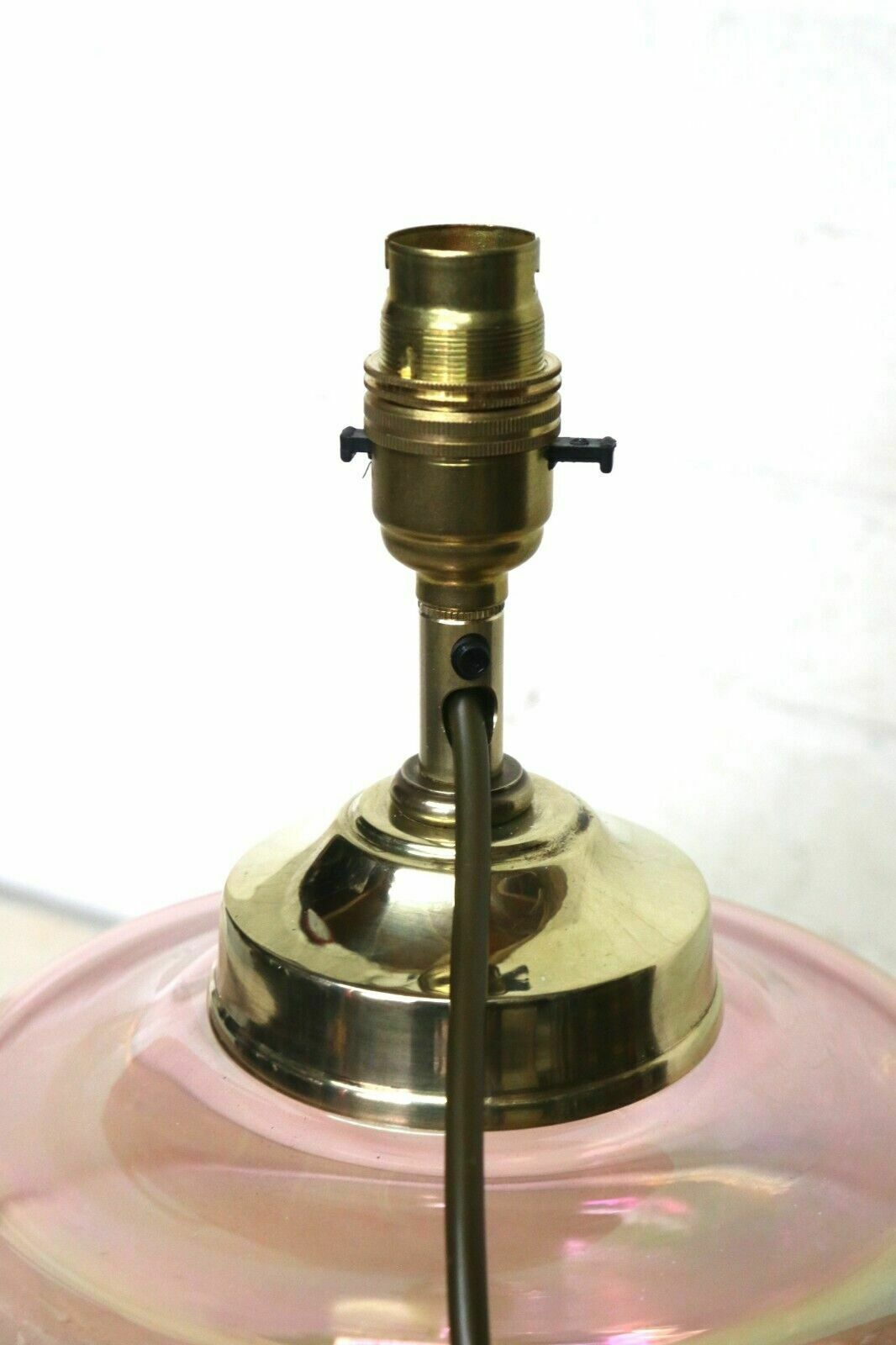 Antique Table Lamp Art Deco Lustre Pink Beehive Glass Lamp Early 20th Century photo Lighting