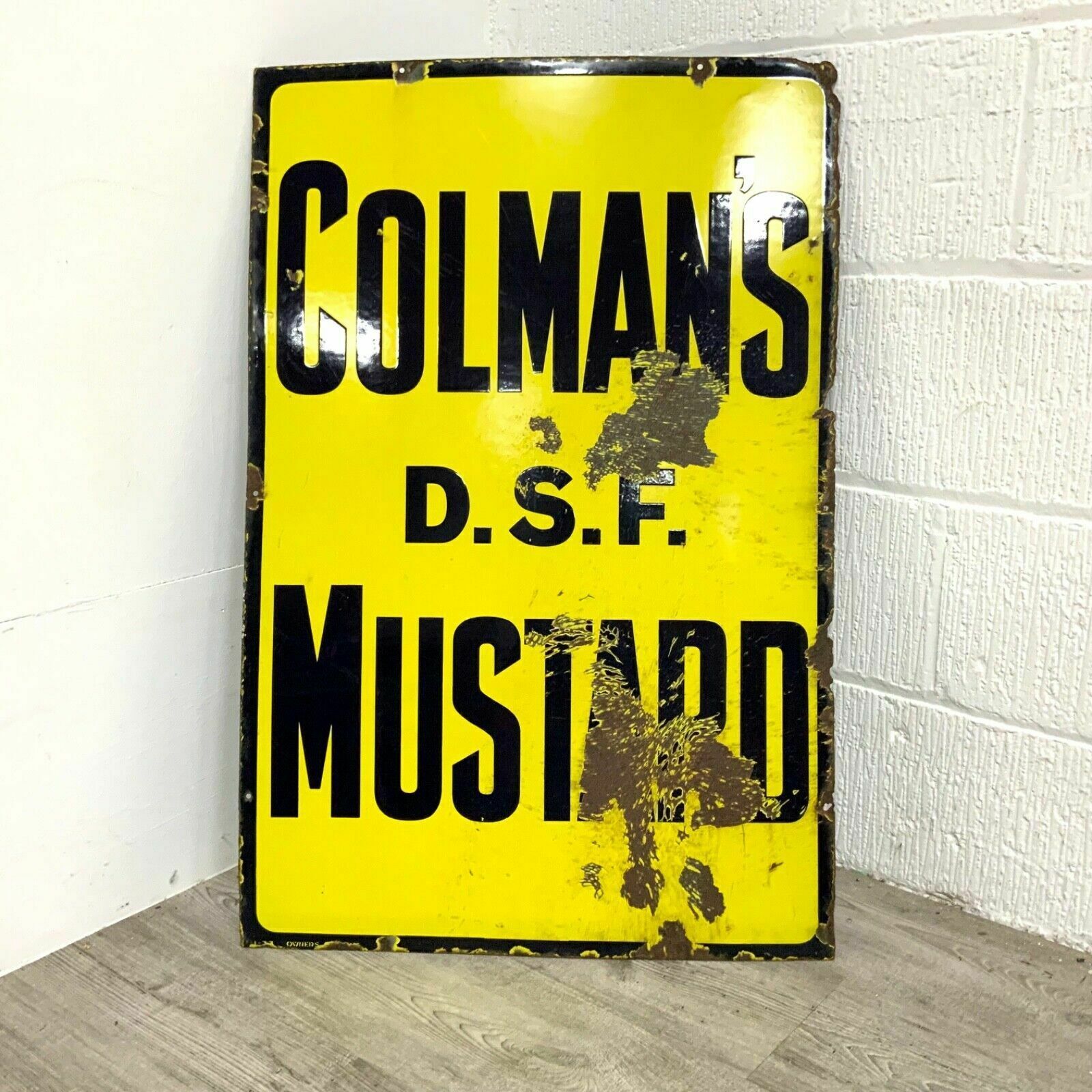 Antique Colemans Mustard Enamel Sign photo 425.0