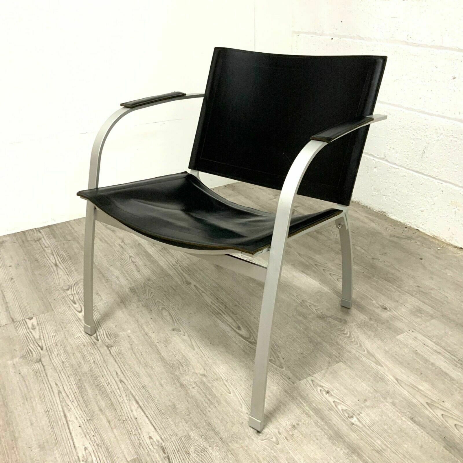 Postmodern “Stockholm” Leather Armchair By Tord Bjorklund For Ikea 1990s photo furniture
