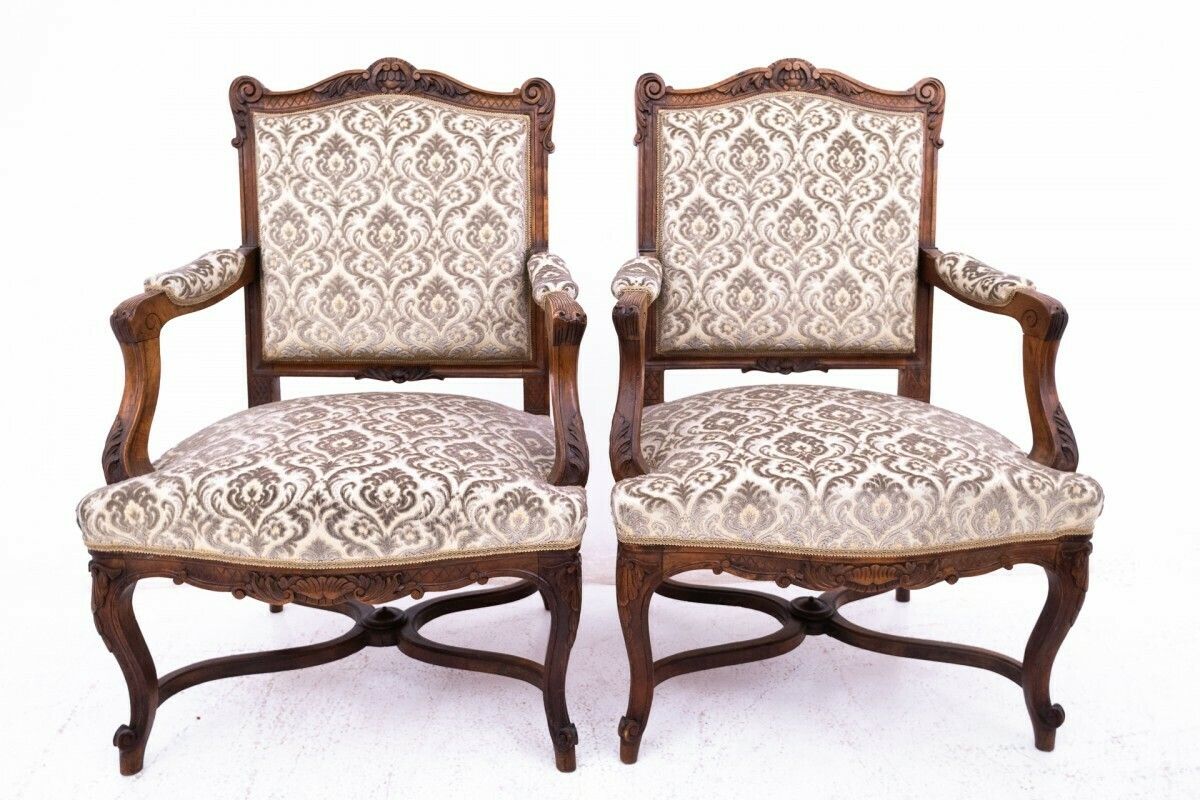 Pair Of Antique Armchairs, France, Ca. 1900.