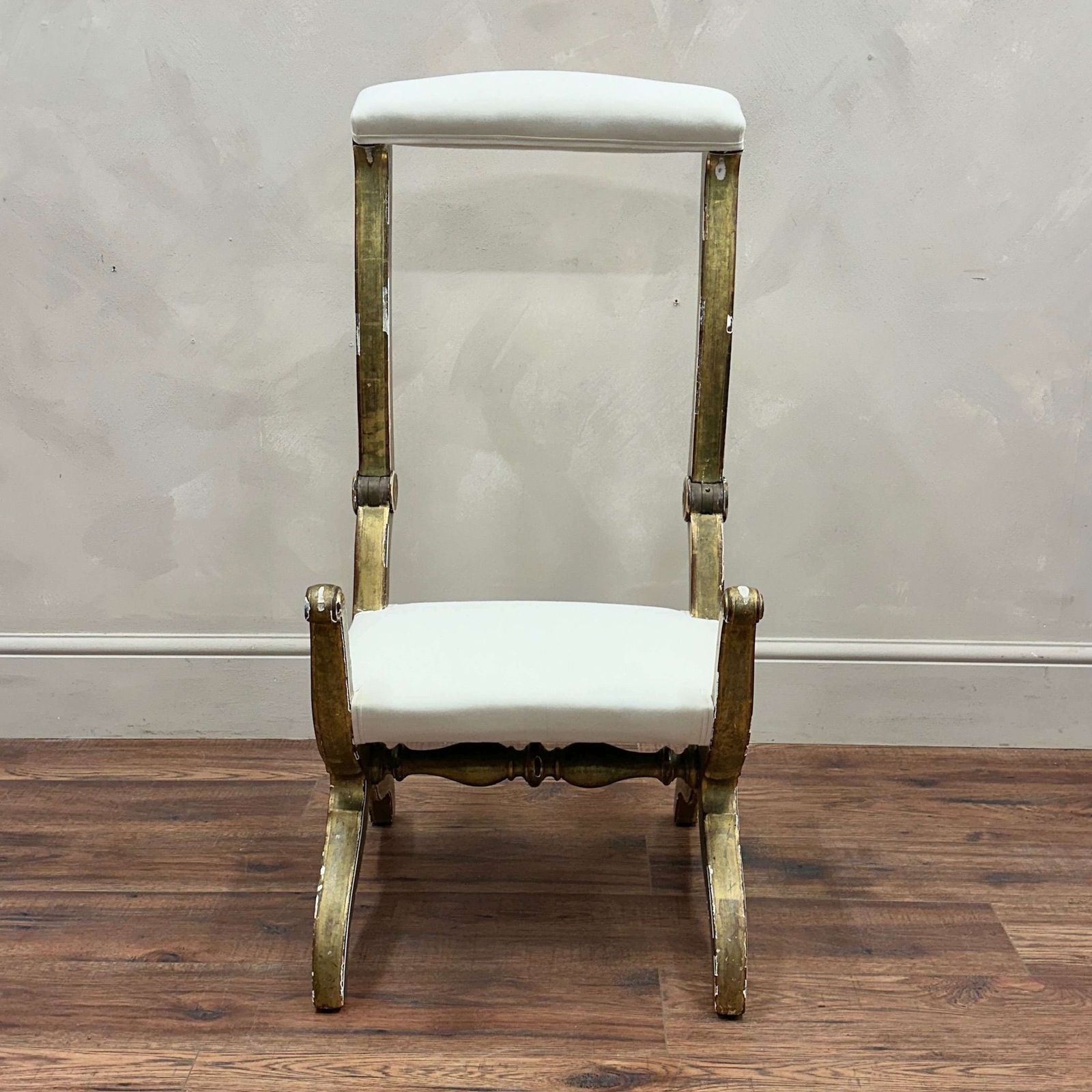 19th Century French Gilt Prayer Chair photo vintage