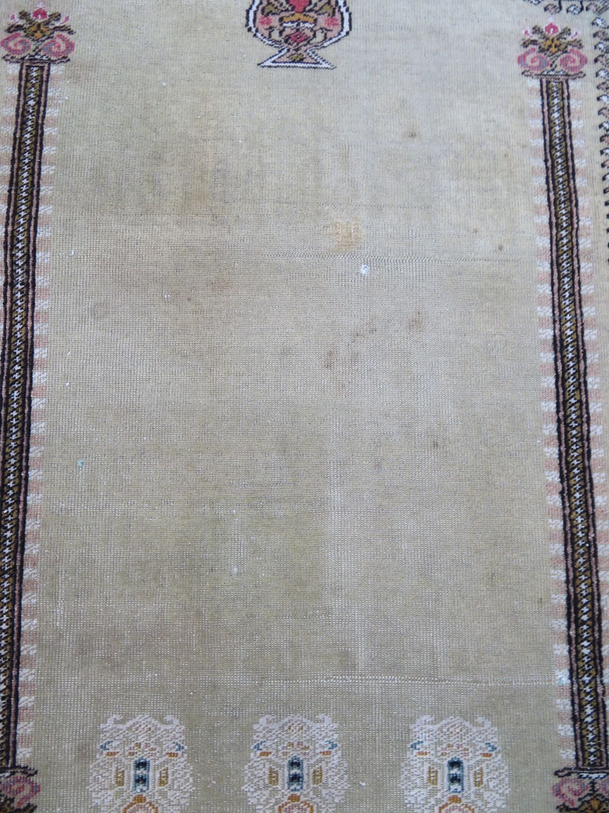 Antique Turkish Kayseri Prayer Rug.Pistachio/Aquamarine Central Ground. 171cm X 138cm. photo vintage