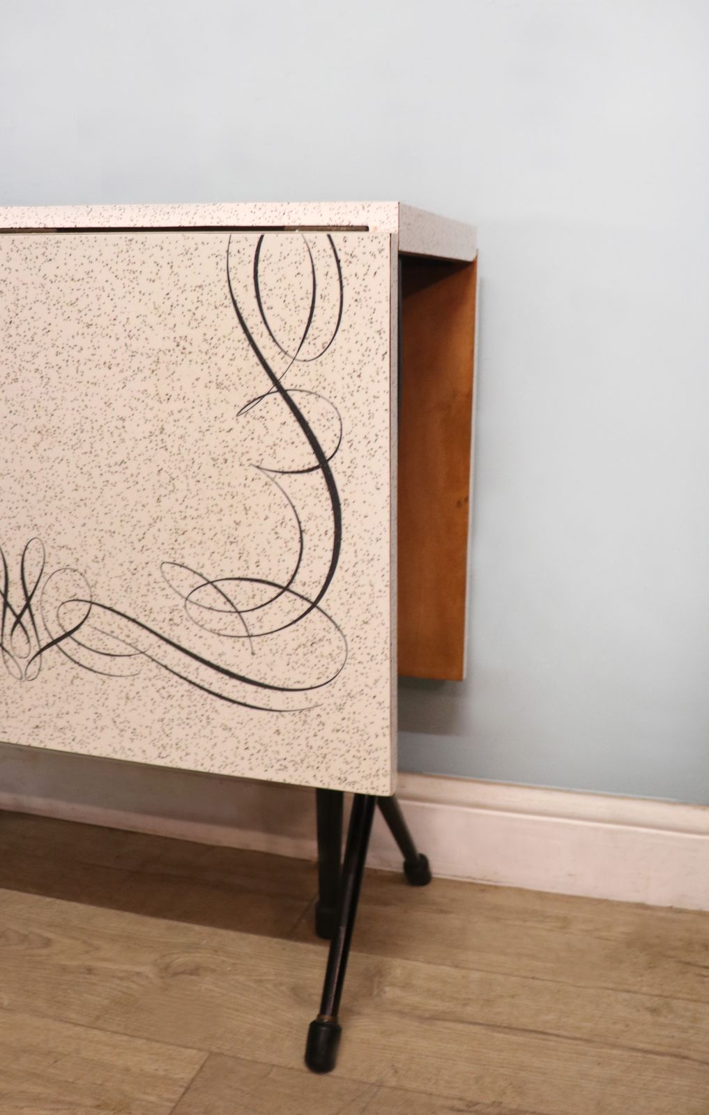 photo buy A Lovely Retro Dropleaf Dining Table With Melamine Or Formica Granite Effect.