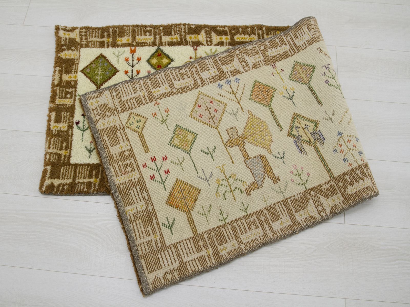395.0 Vintage Tapestry By Eva Nemeth, Hand Knotted Wool Wall Hanging photo